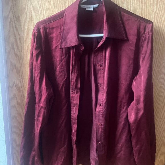 Silk burgundy top - Picture 1 of 4